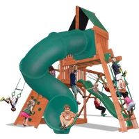 Deluxe Fort Combo 5 - Solid Green w/Yellow Slides