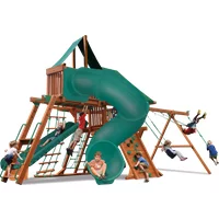 Turbo Deluxe Playcenter Combo 5 - Solid Green w/Yellow Slides
