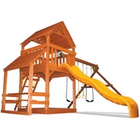 Original Fort with Cafe Table - Solid Green w/Yellow Slide