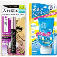 ISEHAN Kiss Me Heroine Make Volume & Curl Mascara Super Waterproof (New Version) - 6g - 01 Black (1ea) + Kiss Me Sunkiller Perfect Water Essence SPF50+ PA++++ - 50g (1ea) Set
