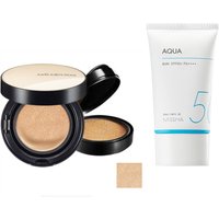 MISSHA - All-Around Safe Block Aqua Sun SPF50+ PA++++ (New version of All-Around Safe Block Aqua Sun Gel ) - 50ml X Jung Saem Mool - Essential Skin Nuder Cushion - 14g+14g - Light