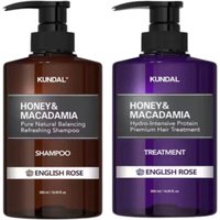 KUNDAL - Honey & Macadamia Nature Shampoo + Treatment - 500ml Set - English Rose