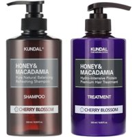 KUNDAL - Honey & Macadamia Nature Shampoo + Treatment - 500ml Set - Cherry Blossom
