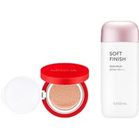 MISSHA - All-Around Safe Block Soft Finish Sun Milk SPF50+ PA+++ - 70ml X MISSHA - Velvet Finish Cushion SPF50+ PA+++ - 15g - 21