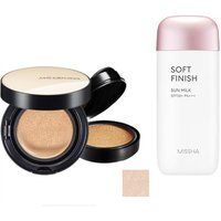 MISSHA - All-Around Safe Block Soft Finish Sun Milk SPF50+ PA+++ - 70ml X Jung Saem Mool - Essential Skin Nuder Cushion -...