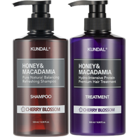 KUNDAL - Honey & Macadamia Nature Shampoo + Treatment - 500ml Set - Cherry Blossom