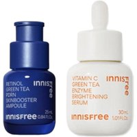 innisfree - Vitamin C Green Tea Enzyme Brightening Serum - 30ml (1ea) X Retinol Green Tea PDRN Skin Booster Ampoule - 25ml (1ea)