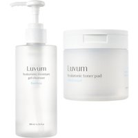 LUVUM - Bamboo Hyaluronic Moisture Gel Cleanser - 200ml + Witch Hazel Hyaluronic Toner Pad - 130ml/ 60ea Set