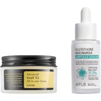 COSRX - Advanced Snail 92 All In One Cream - 100g + APLB - Glutathione Niacinamide Ampoule Serum - 40ml Set