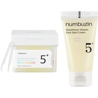 numbuzin - No.5+ Glutathione Vitamin Concentrated Toner Pad - 180ml/70pads (1ea) & Dark Spot Cream - 15ml (1ea) Set