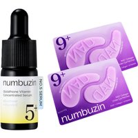 numbuzin - No.5+ Glutathione Vitamin Concentrated Serum - 10ml (1ea) & No.9 NAD+ Collagen Under Eye Patches - 2ea Set
