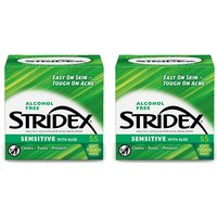 STRIDEX - Alcohol Free Sensitive Pads With Aloe GREEN - 55pcs (2ea) Set