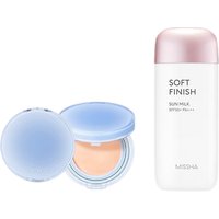 MISSHA - All-Around Safe Block Soft Finish Sun Milk SPF50+ PA+++ - 70ml X Romand - Bare Water Cushion - 20g - 21 Pure