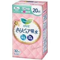 Kao - Laurier Sara Pure Absorption Panty Liners Slim Type 20cc 19cm - 32pcs - Fragrance Free