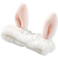 MsBlossom - Face Wash Animal Ribbon Headband - 1pc - White
