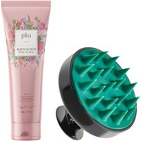 plu - Body Scrub Pink Floral - 200g (1ea) & Theraphy Scalp Scaling Scrub Brush - 1pcs Set