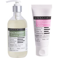 DERMA FACTORY - Niacinamide 10% Body Wash - 300ml (1ea) & 10% Calamine Cream - 30ml (1ea) Set
