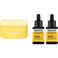 Mediheal - Collagen Capsule Patch - Vitamin C (60pcs) X Vitamin C Brightening Serum (40ml x2) Set