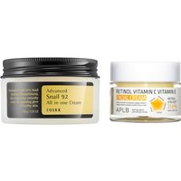 COSRX - Advanced Snail 92 All In One Cream - 100g + APLB - Retinol Vitamin C Vitamin E Facial Cream - 55ml Set