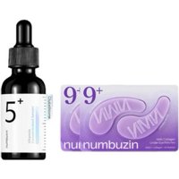 numbuzin - No.5+ Glutathione Vitamin Concentrated Serum - 30ml (1ea) & No.9 NAD+ Collagen Under Eye Patches - 2ea Set
