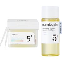 numbuzin - No.5+ Glutathione Vitamin Concentrated Toner Pad - 180ml/70pads (1ea) & Toner - 30ml (1ea) Set