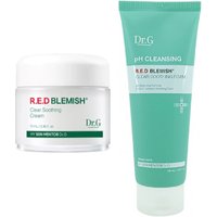 Dr.G - R.E.D Blemish Clear Soothing Cream - 70ML - 70ml - White (1ea) + R.E.D Blemish Clear Soothing pH Cleansing Foam 150ml -