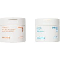 innisfree - Vitamin C Green Tea Enzyme Brightening Pad - 60 Sheets / 170ml (1ea) X Retinol Cica Repair Pad - 60 Sheets / 170ml