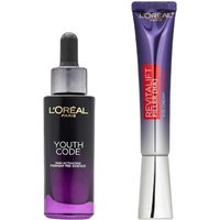 L'OREAL PARIS - Revitalift Filler HA Eye Cream For Face - 30ml (1ea) + Youth Code Skin Activating Ferment Pre-Essence Serum -...