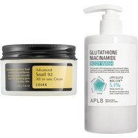 COSRX - Advanced Snail 92 All In One Cream - 100g + APLB - Glutathione Niacinamide Body Wash - 300ml Set