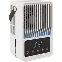 HOMCOM Portable Air Conditioner, 4-in-1 Mini Air Cooler with 3 Wind Speed, 2 Mist Mode, 7 Colour RGB Light, Black and White