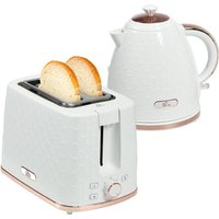 HOMCOM 1.7L 3000W Schnellkochkessel & 2 Toaster-Set mit Scheiben, Wasserkocher- und Toaster-Set mit automatischer Abschaltung, B