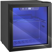 HOMCOM 12 Bottle Wine Cooler, 36 Litre Capacity, 4-16°C Under Counter Drinks Beer Wine Fridge with Glass Door, LED Light, Black