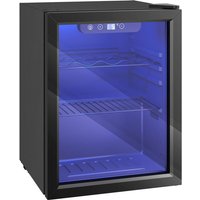 HOMCOM 16 Flaskedjøler for vin, 48 Liter kapasitet, 4-16°C under benk Drikke- og ølvin-kjøleskap med glassdør, LED-lys, svart