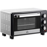 HOMCOM 16L Mini 1400W Countertop Oven - Black/Silver Tone