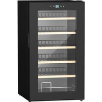 HOMCOM 24 Cellier à vin, 65 Capacité en litres, 43Refroidisseur à vin autoportant en cm avec porte en verre, lumière LED, touche