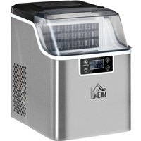 HOMCOM 3.2L Kompakte Eismaschine, mit LCD-Bildschirm und Zubehör - Silberton