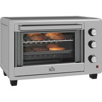 HOMCOM 30L 60-230℃ Mini-Backofen, mit Zubehör - Silber