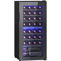 HOMCOM 32-Cave à vin étroite pour bouteilles, avec éclairage - Noir