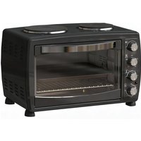 HOMCOM 36L Petit four avec 2 plaques chauffantes, four grille-pain de comptoir, gril, rôtir, cuire, bouillir, avec minuterie, te