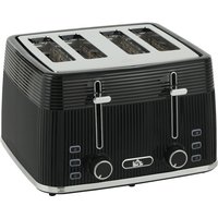 HOMCOM 4 Slice Toaster with 7 Browning Levels, Bread Toaster with Removable Crumb Tray, Black