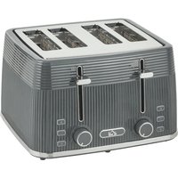 HOMCOM 4 Slice Toaster with 7 Browning Levels, Bread Toaster with Removable Crumb Tray, Grey