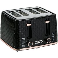 HOMCOM 4 Brødrister for 7 Brune nivåer, høy løft, varm/opptin/avbryt, selv-sentrering, avtagbart smulebrett, A