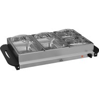 HOMCOM 4 Tray Electric Food Warmer Buffet Server with Warming Plate, Cool Touch Handles, Adjustable Temperature, 300W, 2 x 2.4L