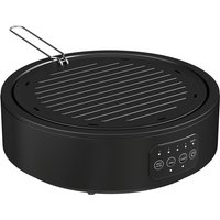 HOMCOM Elektrisk keramisk kogeplade med grillplade, multifunktionel 36cm Plug-in elektrisk kogeplade med 4 Varmeniveauer til all