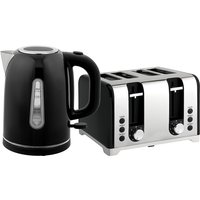 HOMCOM Kettle and Toaster Set, 1.7L 3000W Rapid Boil Jug Kettle with Otter Thermostat, Limescale Filter, 4 Slice Toaster with 7