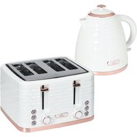HOMCOM Kettle and Toaster Sets, 3000W 1.7L Rapid Boil Kettle & 4 Slice Toaster with 7 Browning Controls, Defrost, Reheat and Cru