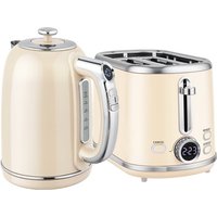HOMCOM Polished Retro 40-100°C Kettle and Toaster Set - Cream