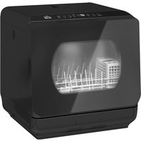 HOMCOM Tischgeschirrspüler mit eingebautem 6L Wassertank, Mini-Tischgeschirrspüler mit 6 Programmen, 4 Platzgedecken, Schwarz