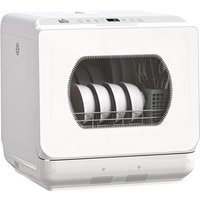 HOMCOM Tafelmodel Afwasmachine met Ingebouwde 6L Watertank, Mini Aanrecht Afwasmachine met 6 Programma's, 4 Plaatsinstellingen,