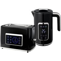 HOMCOM Touch Screen Kettle and Toaster Set - Black